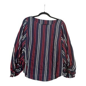 CABI 5516 Flag Blouse Women’s Size S Balloon Sleeve Pullover Top